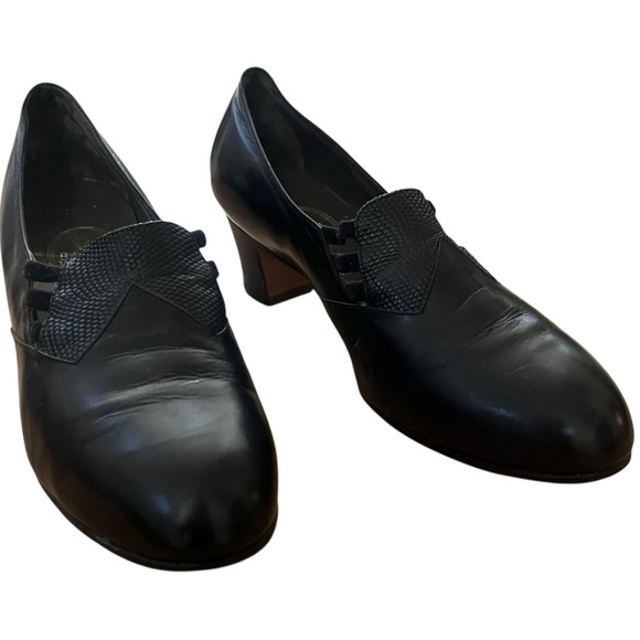 Bally Vasano Swiss Luxury Fashion Vintage Leather Slip On Loafer Pump Heels SZ 9 - Picture 1 of 12